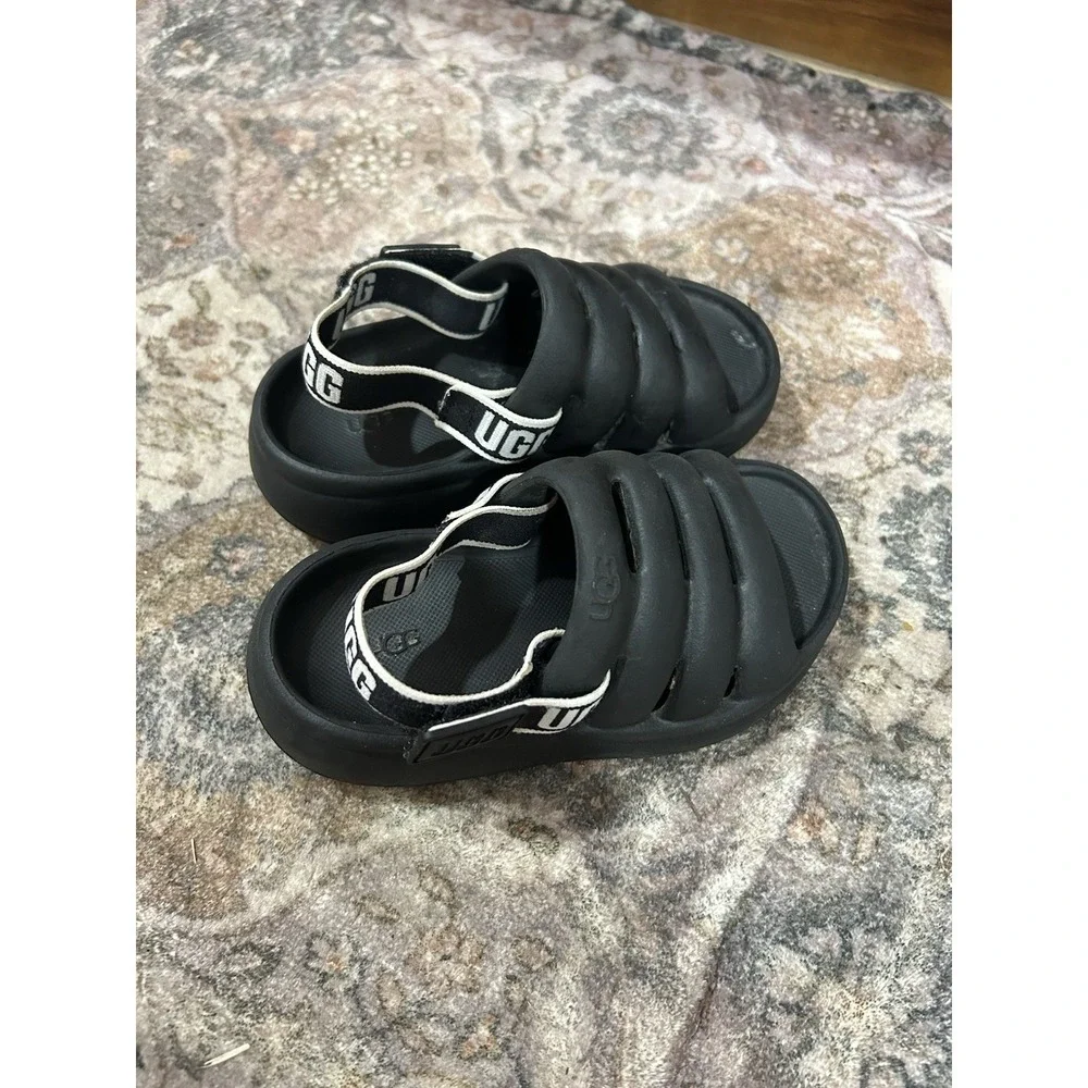 UGG Australia Toddler Sport Yeah‎ Slide Logo Slip-On Slide Black Unisex Size 8T